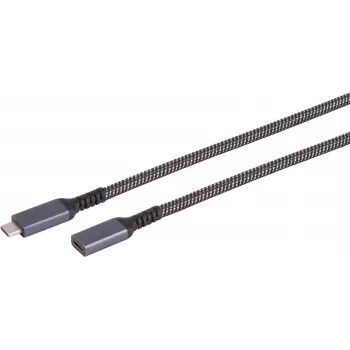 SHIVERPEAKS S-Conn 14-74006 USB-C na USB-C kábel 1m USB 3.2 Gen 2 10Gbps 100W PD čierna & biela