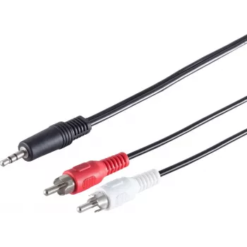 SHIVERPEAKS S-Conn 3,5mm na 2x RCA audio kábel 2,5m čierna červená biela (30832-2.5)