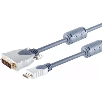 SHIVERPEAKS S/CONN HDMI na DVI-D kábel 2m, pozlátené kontakty, pochrómované kovové konektory, dva feritové jadrá, HDMI 1.3b, Full HD 1080p 77482-MHQ