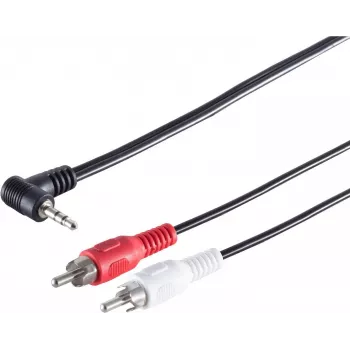 S/CONN maximum connectivity 3,5 mm stereo zahnutý jack na 2 RCA kábel, 1,5 m 30842