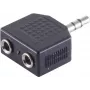 ShiverPeaks S/CONN maximum connectivity 3,5mm stereo jack splitter adaptér, 1 konektor samec na 2 konektory samica, niklovaný, čierny (57080)