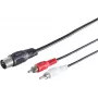 SHIVERPEAKS S/CONN maximum connectivity DIN 5-pin konektor samec na 2x RCA konektor samec audio adaptér kábel, 1,5 m, čierna 10302