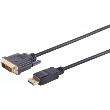 SHIVERPEAKS S/CONN maximum connectivity DisplayPort na DVI-D kábel, 20-pin DP konektor samec na 24+1 DVI-D konektor samec, pozlátené kontakty, 7,5 m, čierny 77497-1
