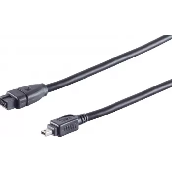 SHIVERPEAKS S CONN Maximum Connectivity FireWire kábel, IEEE 1394B 9-pin konektor samec na IEEE 1394A 4-pin konektor samec, 1,8 m, čierny 77312