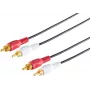 SHIVERPEAKS S/CONN maximum connectivity RCA audio kábel, 2 RCA konektor samec na 2 RCA konektor samec, pozlátený, 0,5 m, čierna (40501)