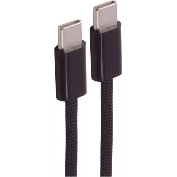 SHIVERPEAKS USB-C na USB-C nabíjací kábel 2.0 60W, pletený textilný, 1m, čierny (BS14-21025)