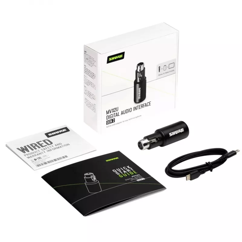 Shure MVX2UG2 digitálne audio rozhranie XLR na USB