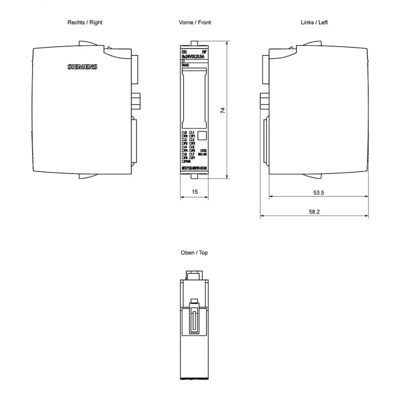 Siemens SIMATIC ET 200SP digitálny výstupný modul DQ 8x24VDC 6ES7132-6BF01-0CA0