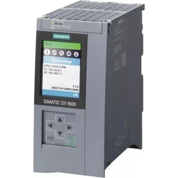 Siemens SIMATIC S7-1500 CPU 1515-2 PN, 500 KB programová pamäť, 3 MB dátová pamäť, 2 PROFINET rozhrania, 3-portový switch, 24 V DC 6ES75152AM020AB0