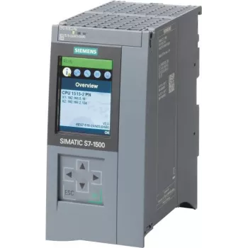 Siemens SIMATIC S7-1500 CPU 1515-2 PN štandardná CPU 500 KB programová pamäť 3 MB dátová pamäť 2 PROFINET rozhrania
