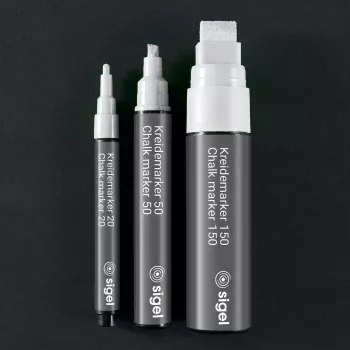 SIGEL Chalk Marker 150 plochý hrot 5-15 mm biela stierateľná 1 ks