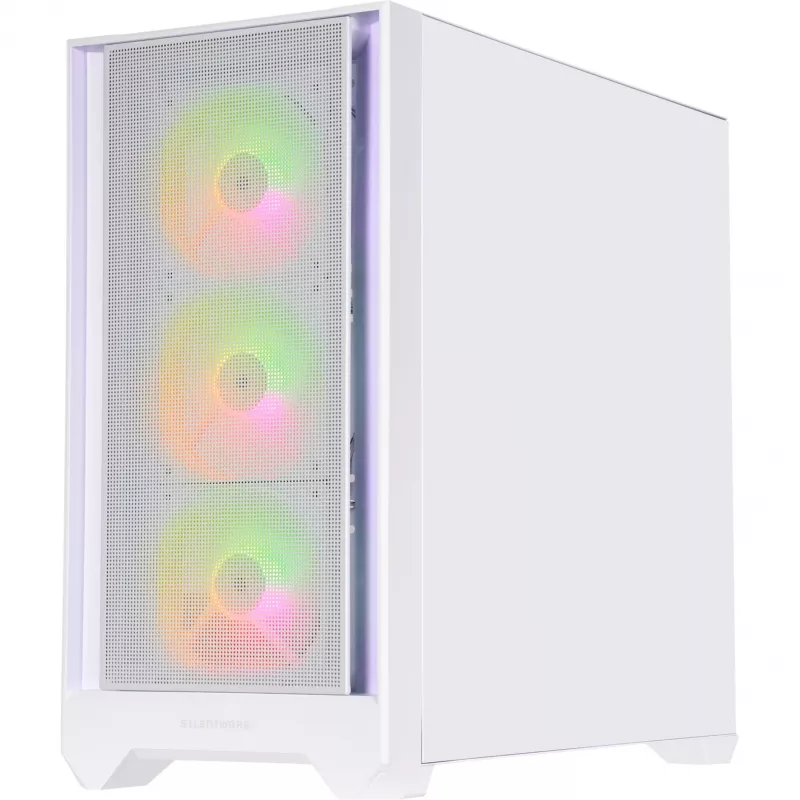 SILENTWARE Flow 110 ARGB biela temperované sklo Mid-Tower skriňa