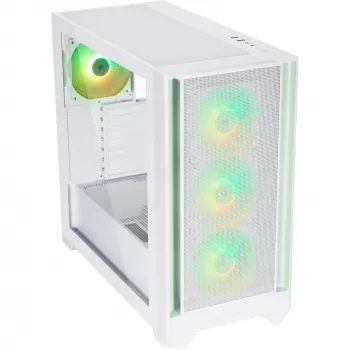 SILENTWARE Flow 110 ARGB biela temperované sklo Mid-Tower skriňa
