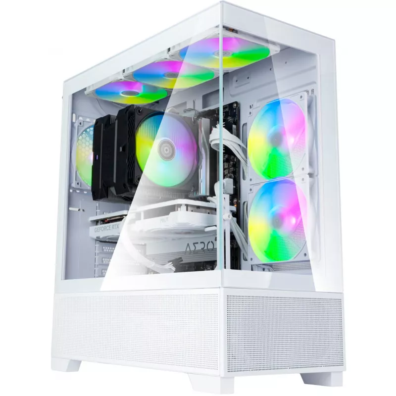 SilverStone Lucid 05 biela 270° panoramatické sklo Mid-Tower skriňa