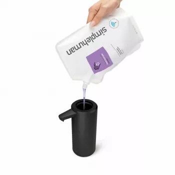 simplehuman ST1084 senzorový dávkovač mydla, čierna nerez, 266 ml, bezkontaktný automatický, infračervený pohybový senzor, nastaviteľné množstvo, pumpa neupchávajúca sa, odolný voči odtlačkom prstov