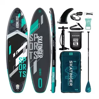 SKATINGER sivý športový nafukovací paddleboard 350x89x15 cm