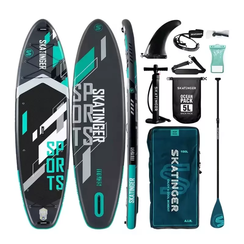 SKATINGER sivý športový nafukovací paddleboard 350x89x15 cm