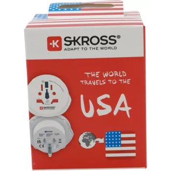 SKROSS svetový cestovný adaptér s 2 USB portmi, biela (1.500221C-E)