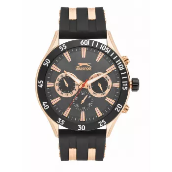 SLAZENGER MAN SL96076203 pánske analógové quartzové hodinky 48mm modrý ciferník hnedý kožený remienok