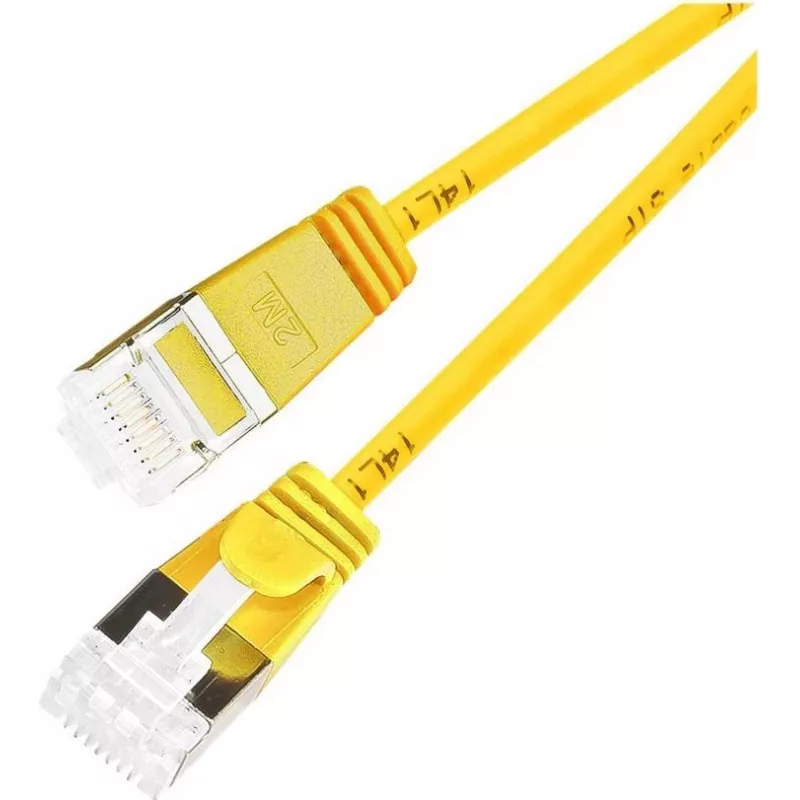 Wirewin PKW-LIGHT-STP-K6A 3.0 GE Cat 6a U/FTP Slim Okrúhly prepojovací kábel, 3,0 m, žltý, PoE