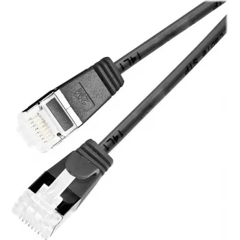 Wirewin Light patch kábel okrúhly U/FTP Cat 6a čierny 0,5m štíhly flexibilný PoE (PKW-LIGHT-STP-K6A 0.5 SW)