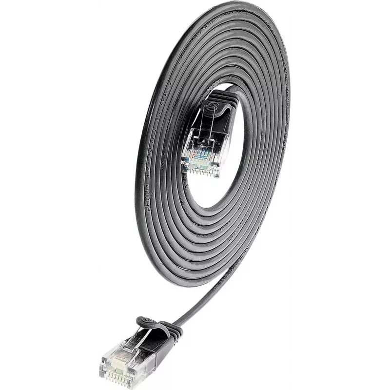 Wirewin SLIM UL6 10 SW - Cat.6 SLIM-Light patch kábel, U/UTP, 10 m, čierny PKW-LIGHT-K6 10.0 SW