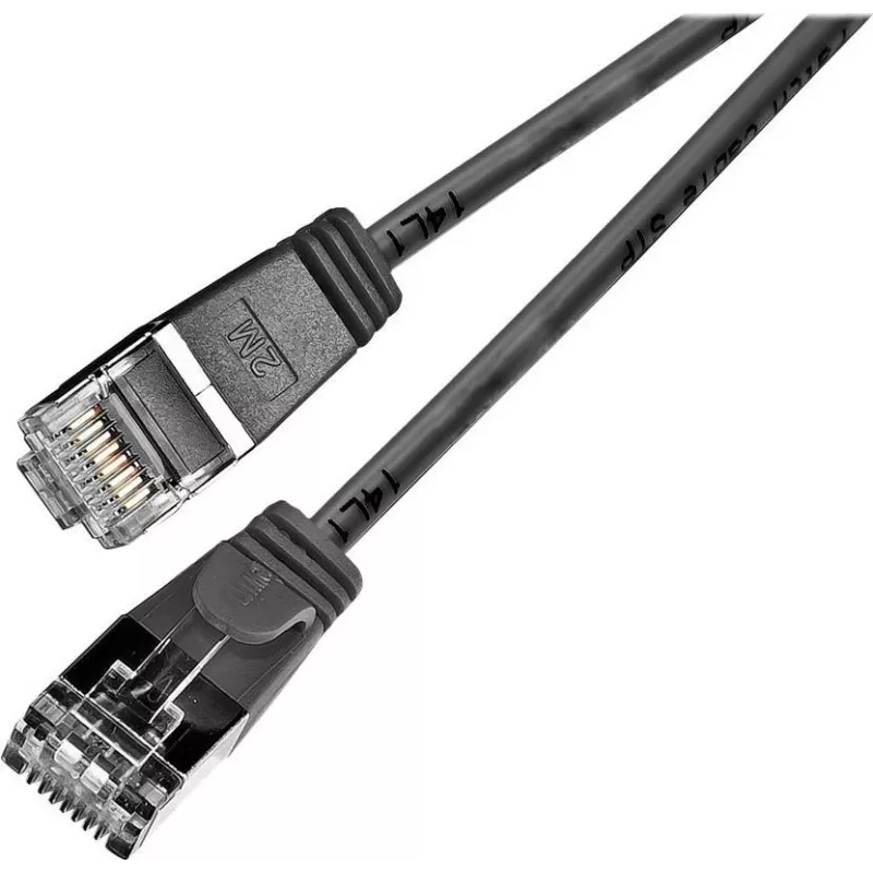 Wirewin Triotronik Cat6 F/FTP 7,5m čierny patch kábel PKW-LIGHT-STP-K6 7.5 SW