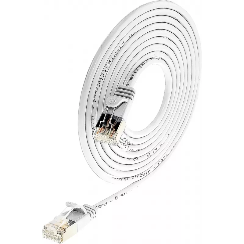 Wirewin Triotronik PKW-LIGHT-STP-K6 10.0 WS Cat6 S/FTP patch kábel, RJ-45 konektor samec na samec, 10 m, biela