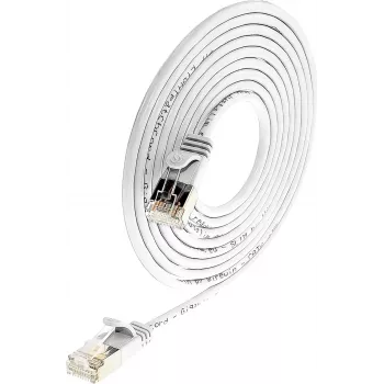 Wirewin Triotronik PKW-LIGHT-STP-K6 15.0 WS Cat6 S/FTP patch kábel, RJ45 konektor samec na konektor samec, biely, 15 m