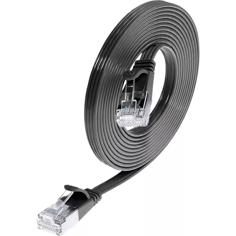 Wirewin Triotronik PKW-STP-SLIM-KAT6 5.0 SW Cat6 U/FTP Slim Ethernet patch kábel, RJ45 konektor samec na samec, 5 m, čierna