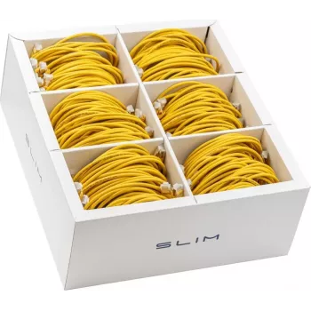 Wirewin SLIM KAT6A 10 Gigabit Light patch kábel, 0,5 m, U/FTP, Ø 3,8 mm, žltý, balenie 90 ks (SLIM-LS-K6A 0.5 YE 90)