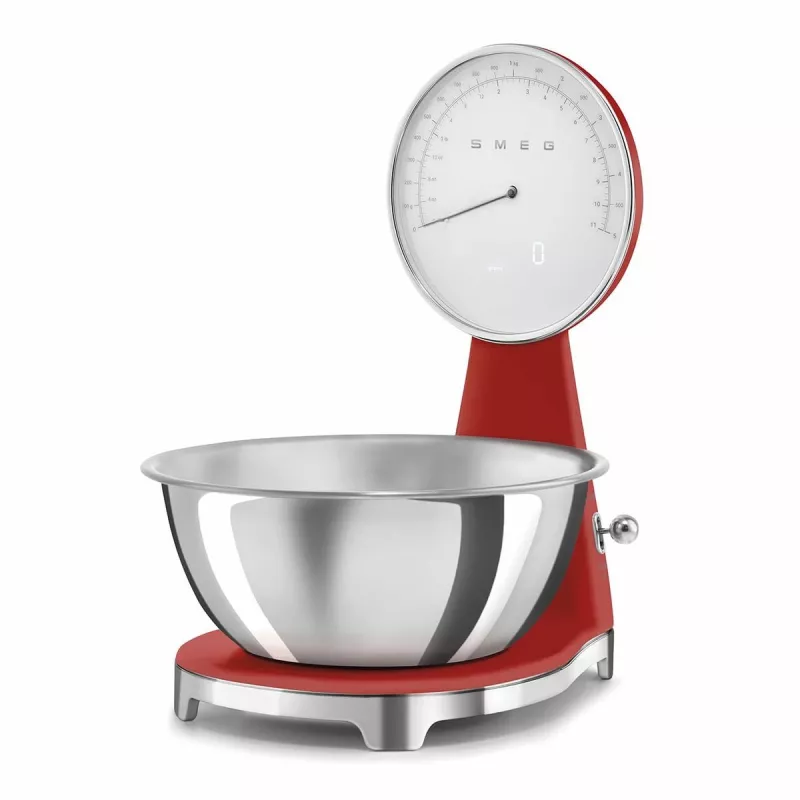 SMEG analógová a digitálna kuchynská váha červená KSF01RDWW