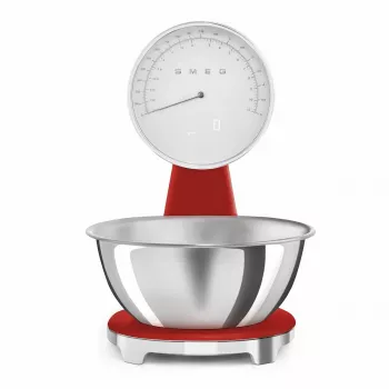 SMEG analógová a digitálna kuchynská váha červená KSF01RDWW
