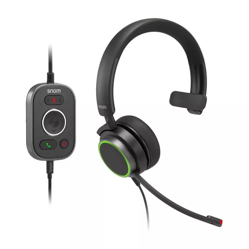 Snom A330M káblový on-ear mono headset s mikrofónom s potlačením hluku