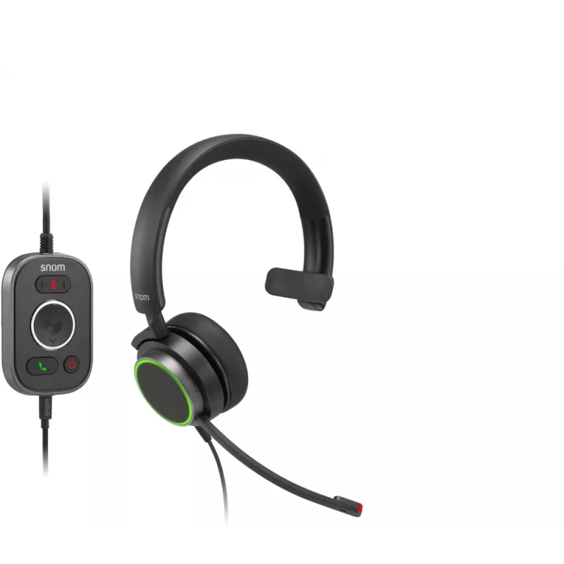 Snom A330M káblový on-ear mono headset s mikrofónom s potlačením hluku