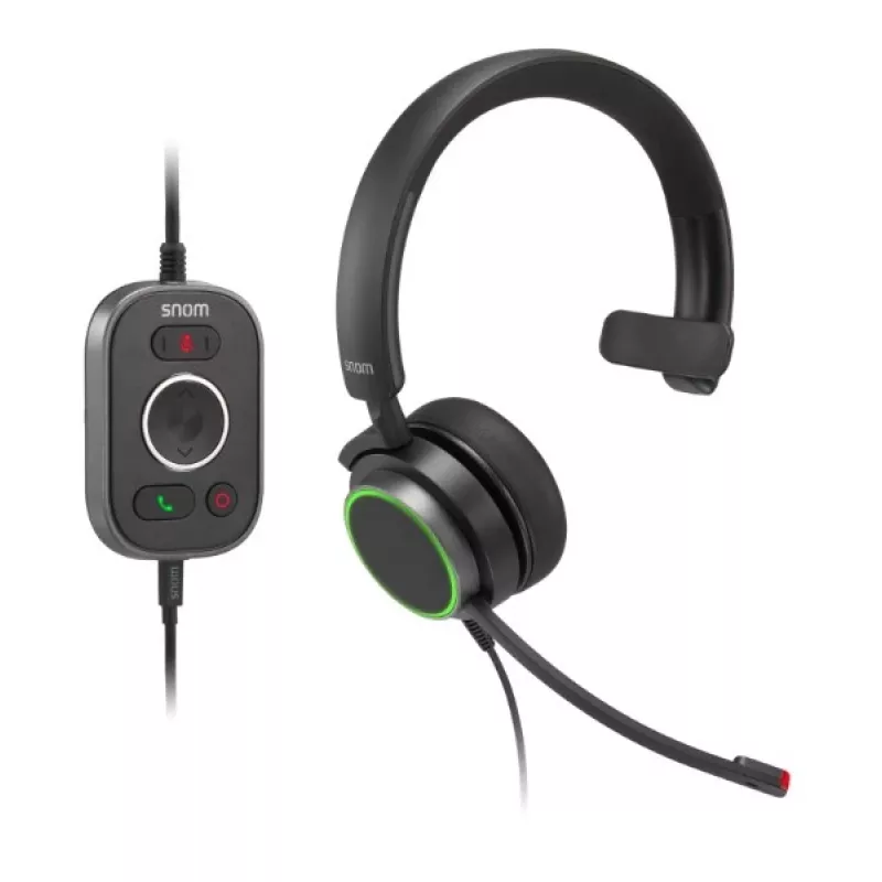 Snom A330M káblový on-ear mono headset s mikrofónom s potlačením hluku