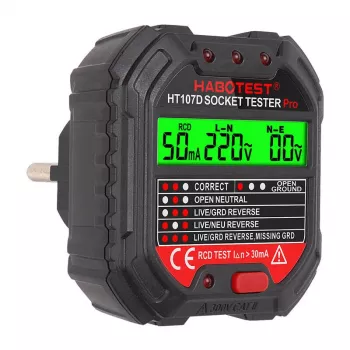 Tester zásuviek s digitálnym displejom Habotest HT107D