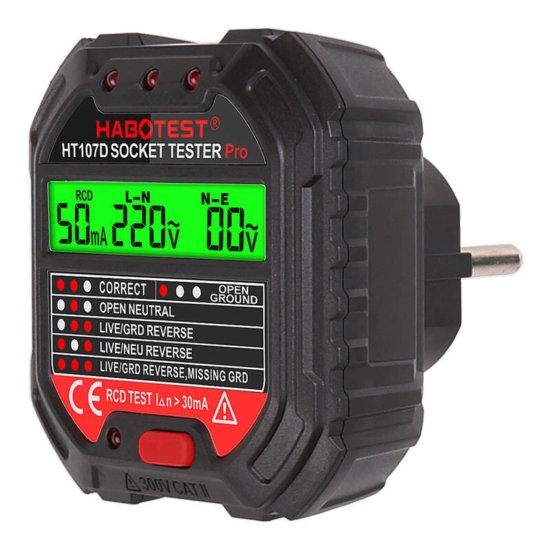 Tester zásuviek s digitálnym displejom Habotest HT107D