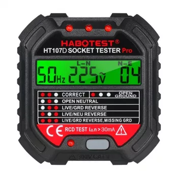 Tester zásuviek s digitálnym displejom Habotest HT107D