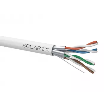 SOLARIX SXKD-6A-FFTP-LSOH Cat.6A F/FTP inštalačný kábel, LSOH, Dca-s2,d2,a1, 500m drevená cievka, sivá