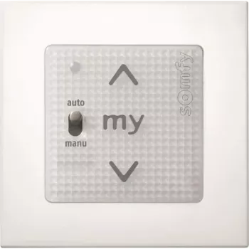 Somfy Smoove Uno A/M io Pure biela nástenný vysielač s rámom 1811405