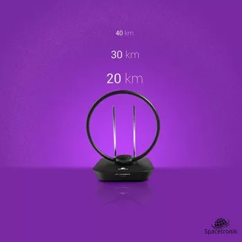 Spacetronik Locus interiérová DVB-T2 anténa so 45-dB zosilňovačom a napájacím zdrojom