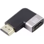 SpeaKa Professional SP-11302004 HDMI adaptér 8K 60Hz 4K 120Hz 90° zahnutý konektor samec na konektor samica čierny strieborný
