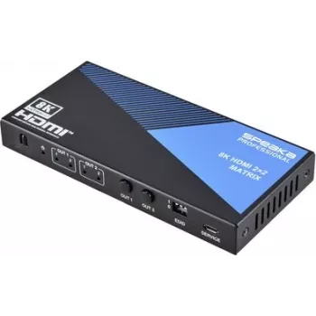 SpeaKa Professional SP-11571776 2x2 HDMI Matrix Switch 8K@60Hz Ultra HD čierny