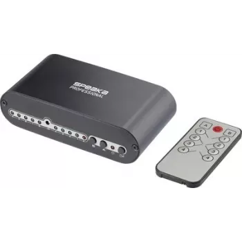 SpeaKa Professional SP-SW-200 4x2 Toslink prepínač s diaľkovým ovládaním, hliníkové puzdro