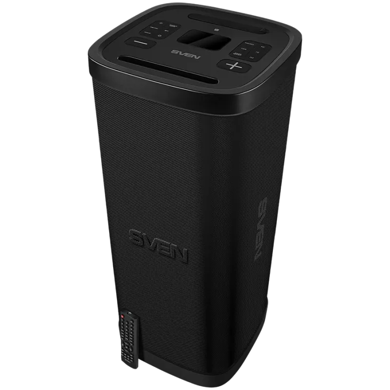 Party-box reproduktor SVEN PS-1250, čierny (300W, TWS, IPx4, Bluetooth, FM, USB, microSD, LED displej, 13500mAh)