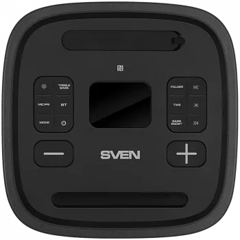 Party-box reproduktor SVEN PS-1250, čierny (300W, TWS, IPx4, Bluetooth, FM, USB, microSD, LED displej, 13500mAh)