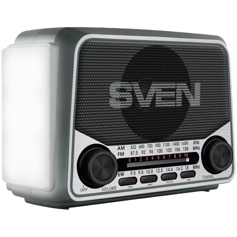 Reproduktor SVEN SRP-150, sivý (3W, Bluetooth, FM/AM/SW, USB, microSD, baterka, batéria)