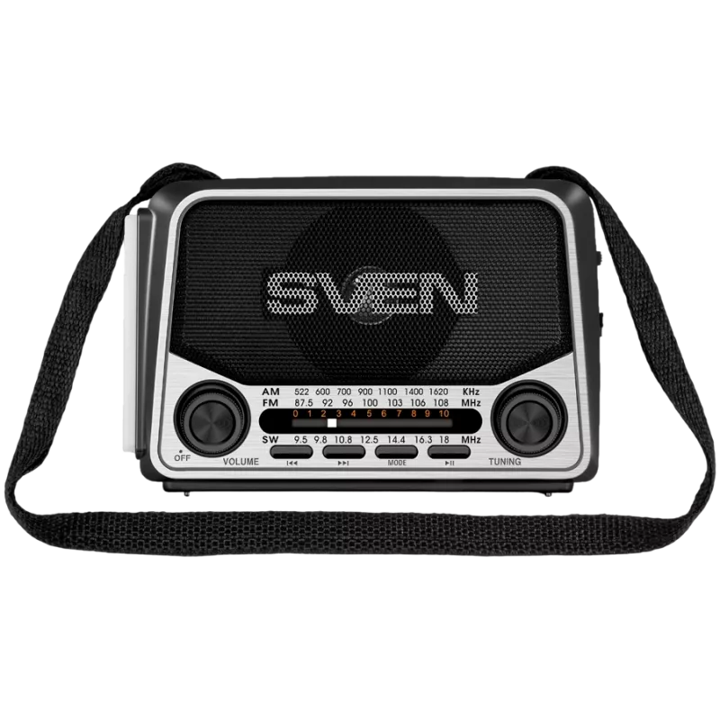 Reproduktor SVEN SRP-150, sivý (3W, Bluetooth, FM/AM/SW, USB, microSD, baterka, batéria)