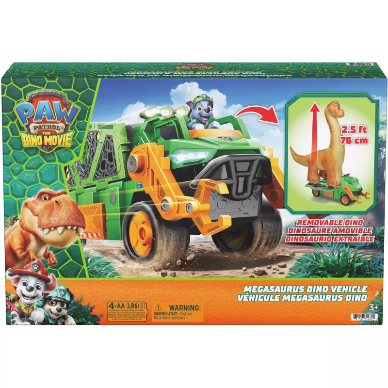 SPINMASTER Paw Patrol Dino Rescue Rocky's Megasaurus transportné vozidlo